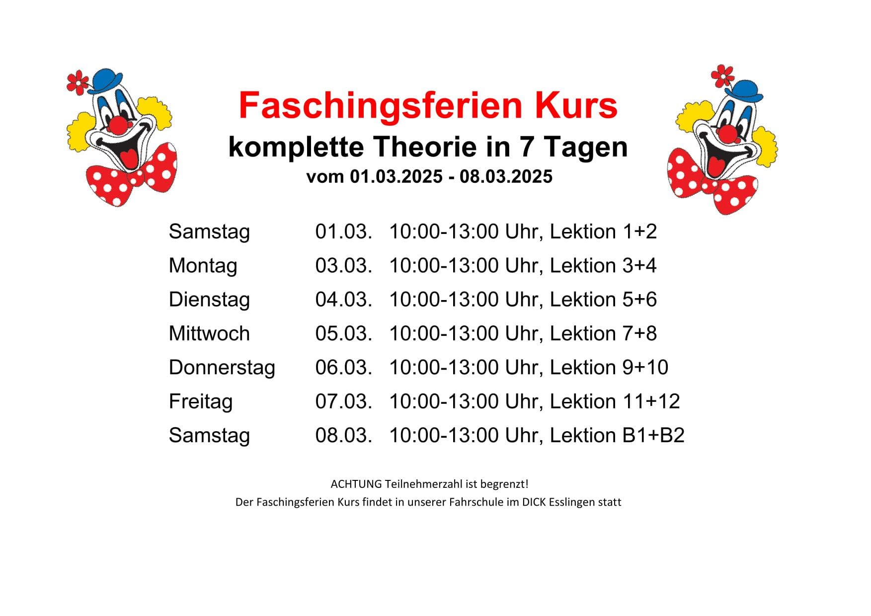 Faschingsferien-Kurs